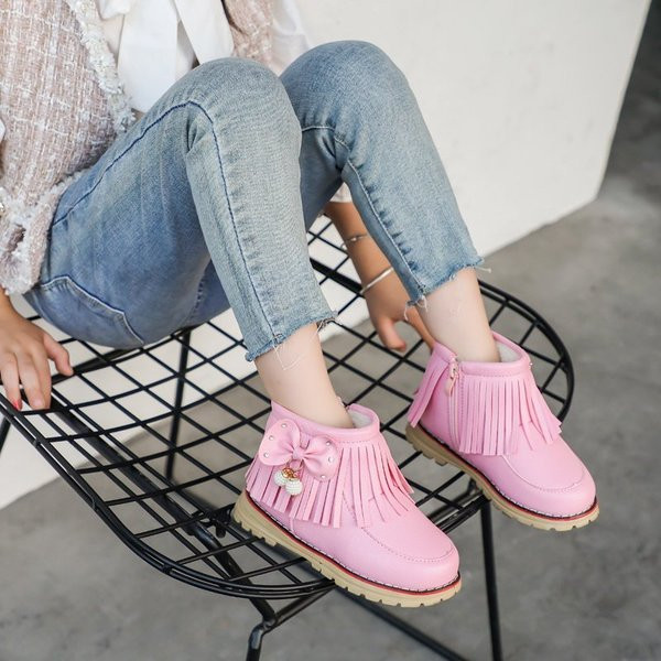 Παιδικές μπότες από οικολογικό δέρμα με κρόσσια