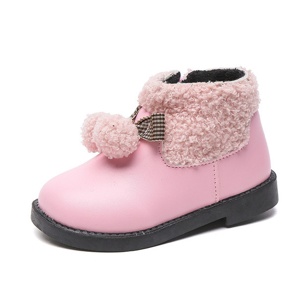 Παιδικές μπότες από οικολογικό δέρμα με κορδόνι και κορδέλα για κορίτσια