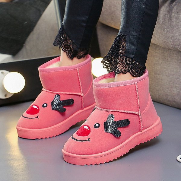Παιδικές χειμερινές μπότες με κεντήματα και τρισδιάστατα στοιχεία για κορίτσια