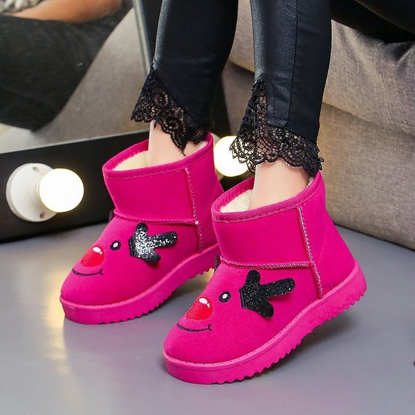 Παιδικές χειμερινές μπότες με κεντήματα και τρισδιάστατα στοιχεία για κορίτσια