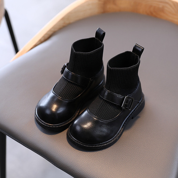 Νέο μοντέλο παιδικές έκο δερμάτινες μπότες με αγκράφα για κορίτσια