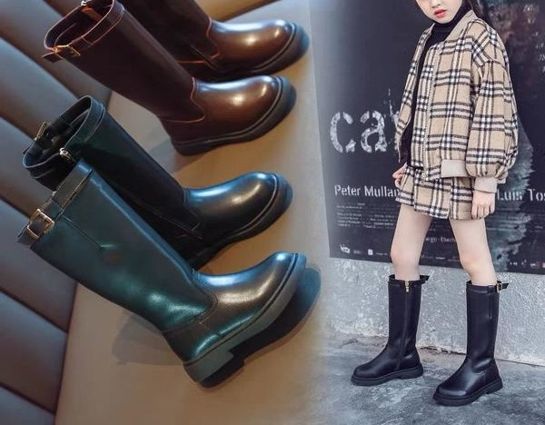 Μοντέρνες μπότες από οικολογικό σουέτ για κορίτσια - δύο μοντέλα