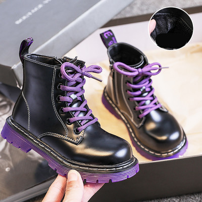 Νέο μοντέλο παιδικές έκο δερμάτινες μπότες με κορδόνια για κορίτσια - διάφορα μοντέλα