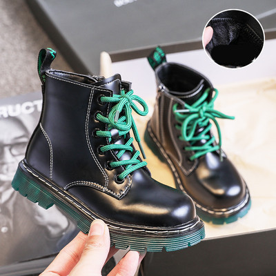 Νέο μοντέλο παιδικές έκο δερμάτινες μπότες με κορδόνια για κορίτσια - διάφορα μοντέλα