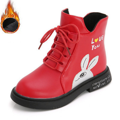 Παιδικές μπότες από οικολογικό δέρμα με επίπεδη σόλα και απλικέ