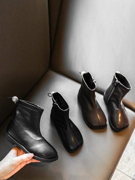 Παιδικές casual μπότες από οικολογικό δέρμα με πέρλες  και μαλακή επένδυση