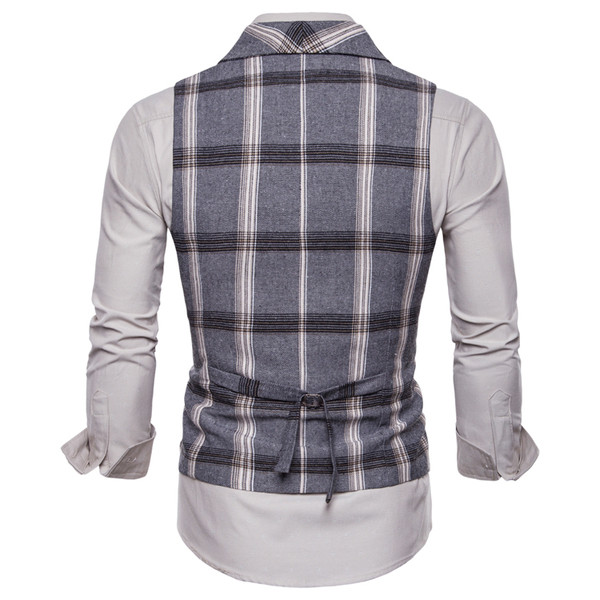 Ανδρικό κομψό καρό γιλέκο με κουμπιά