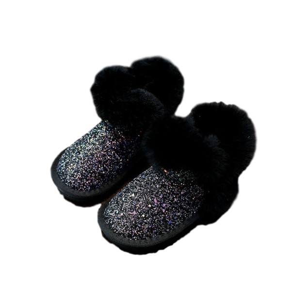 Παιδικές ζεστές μπότες με λαμπερό αποτέλεσμα και γούνα