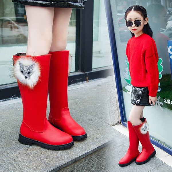 Μοντέρνες παιδικές μπότες για κορίτσια με απλικέ και γούνα