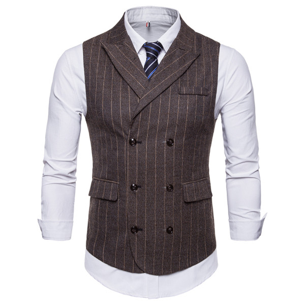Μοντέρνο ριγέ ανδρικό γιλέκο με κουμπιά