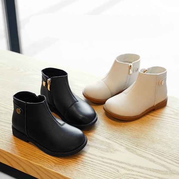 Παιδικές μπότες casual από οικολογικό δέρμα με φερμουάρ