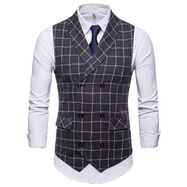 Ανδρικό γιλέκο μοντέρνο με λαιμόκοψη και κουμπιά