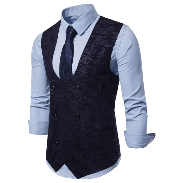 Κομψό ανδρικό γιλέκο μοντέλο με οβάλ λαιμόκοψη