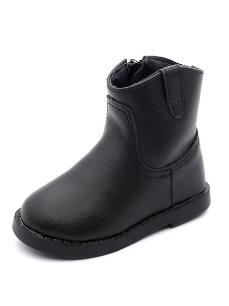 Παιδικές μπότες από οικολογικό δέρμα με επίπεδη σόλα