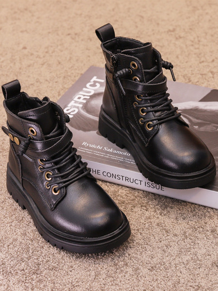 Νέο μοντέλο παιδικές μπότες με κορδόνια για κορίτσια κατασκευασμένα από έκο δέρμα