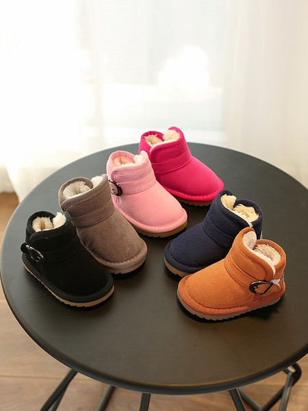 Παιδικές μπότες από οικολογικό σουέτ με αγκράφα και μαλακή επένδυση