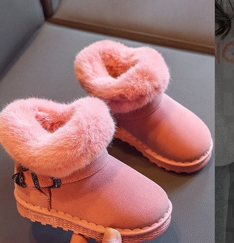 Παιδικές μπότες για κορίτσια με γούνα  και επίπεδη σόλα
