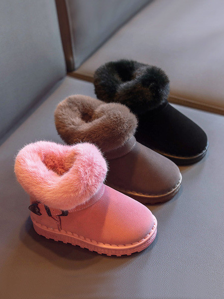 Παιδικές μπότες για κορίτσια με γούνα  και επίπεδη σόλα