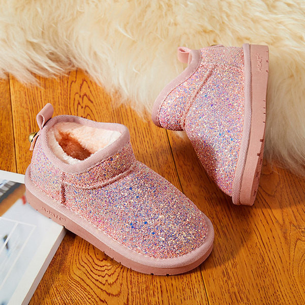 Παιδικές μπότες casual με τρισδιάστατο στοιχείο και γυαλιστερό εφέ