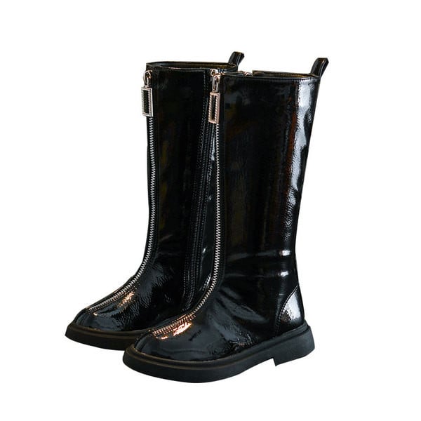 Παιδικές έκο δερμάτινες μπότες με φερμουάρ για  κορίτσια