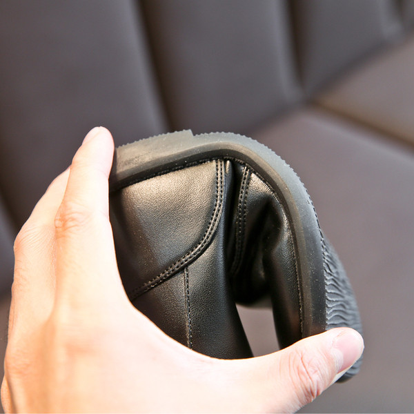 Παιδικές μπότες από οικολογικό δέρμα με κορδέλα