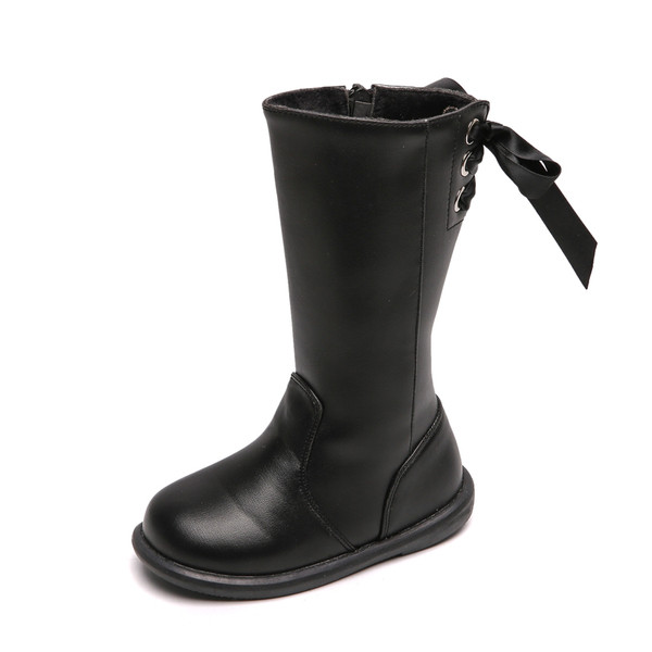 Παιδικές μπότες από οικολογικό δέρμα με κορδέλα