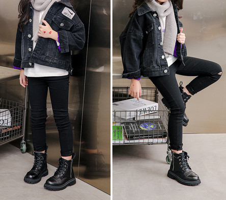 Παιδικές μπότες αρωίλας με φερμουάρ για κορίτσια