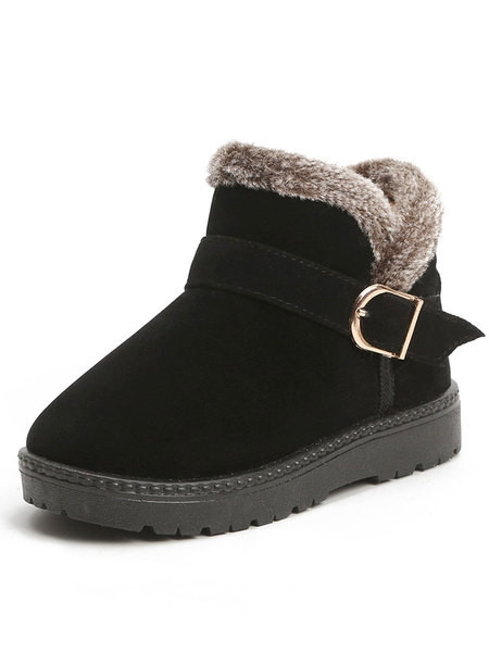 Παιδικές μπότες με ζεστή επένδυση και επίπεδη σόλα - για κορίτσια