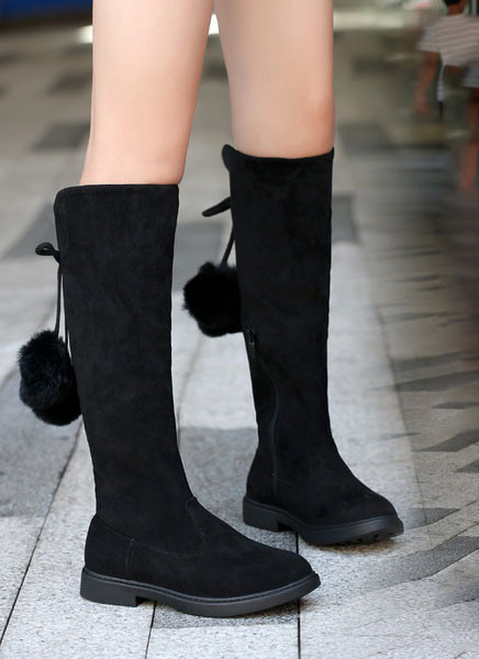 Παιδικές μπότες σουέτ με πούπουλα για κορίτσια