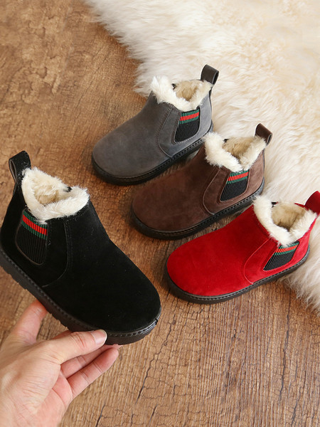 Casual παιδικές μπότες από οικολογικό σουέτ με ζεστή επένδυση