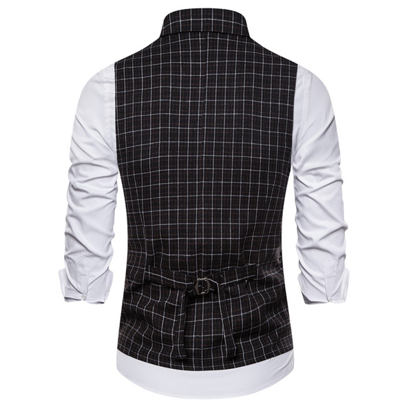 Ανδρικό casual καρό γιλέκο με κουμπιά
