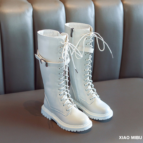 Μοντέρνες παιδικές μπότες από οικολογικό δέρμα με κορδόνια για κορίτσια