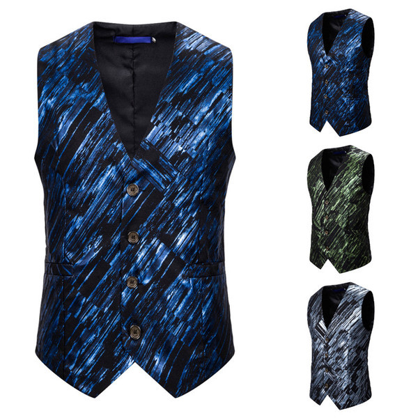 Μοντέρνο ανδρικό γιλέκο με κουμπιά και  ντεκολτέ