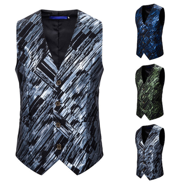Μοντέρνο ανδρικό γιλέκο με κουμπιά και  ντεκολτέ
