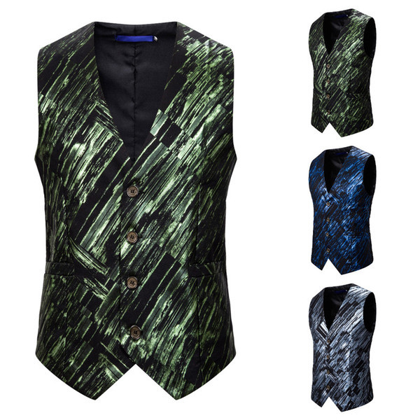 Μοντέρνο ανδρικό γιλέκο με κουμπιά και  ντεκολτέ