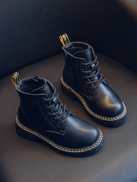 Έκο δερμάτινες παιδικές μπότες για κορίτσια με κορδόνια