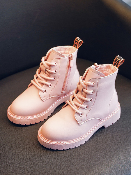Έκο δερμάτινες παιδικές μπότες για κορίτσια με κορδόνια