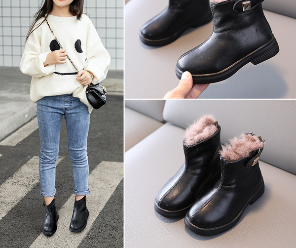 Παιδικές μπότες από οικολογικό δέρμα με ζεστή επένδυση για κορίτσια