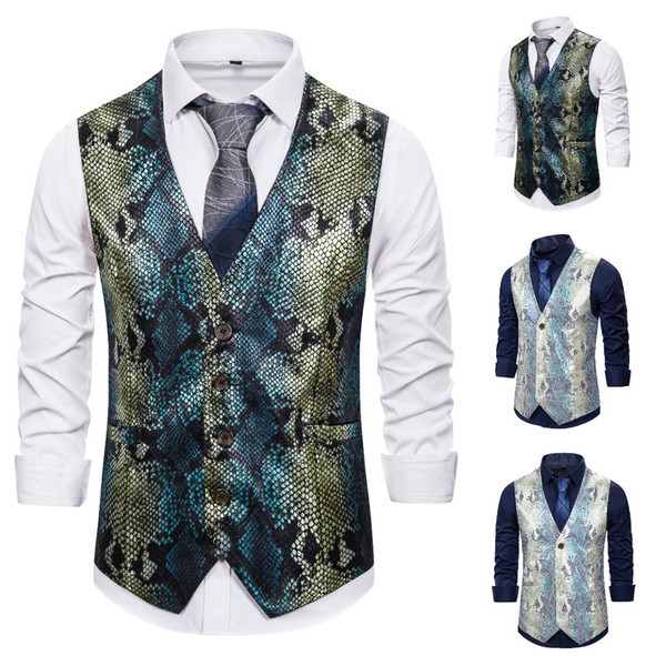 Μοντέρνο ανδρικό γιλέκο με άνιμαλ πιντ