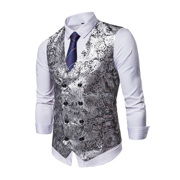 Κομψό ανδρικό γιλέκο μοντέλο με μοτίβο