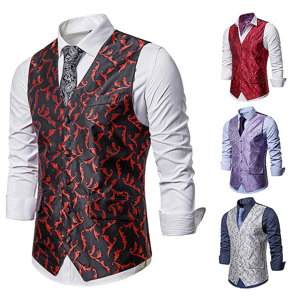 Ανδρικό γιλέκο μοντέρνο με μοτίβο 
