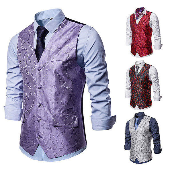 Ανδρικό γιλέκο μοντέρνο με μοτίβο 