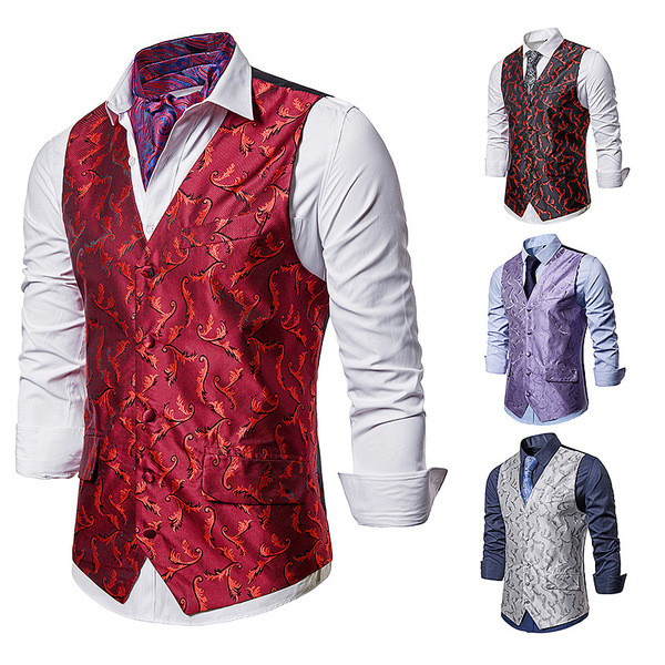 Ανδρικό γιλέκο μοντέρνο με μοτίβο 