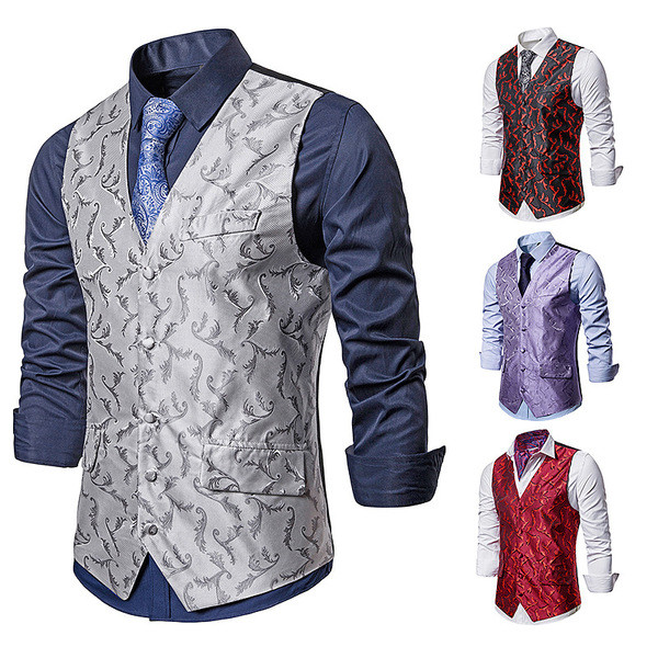 Ανδρικό γιλέκο μοντέρνο με μοτίβο 