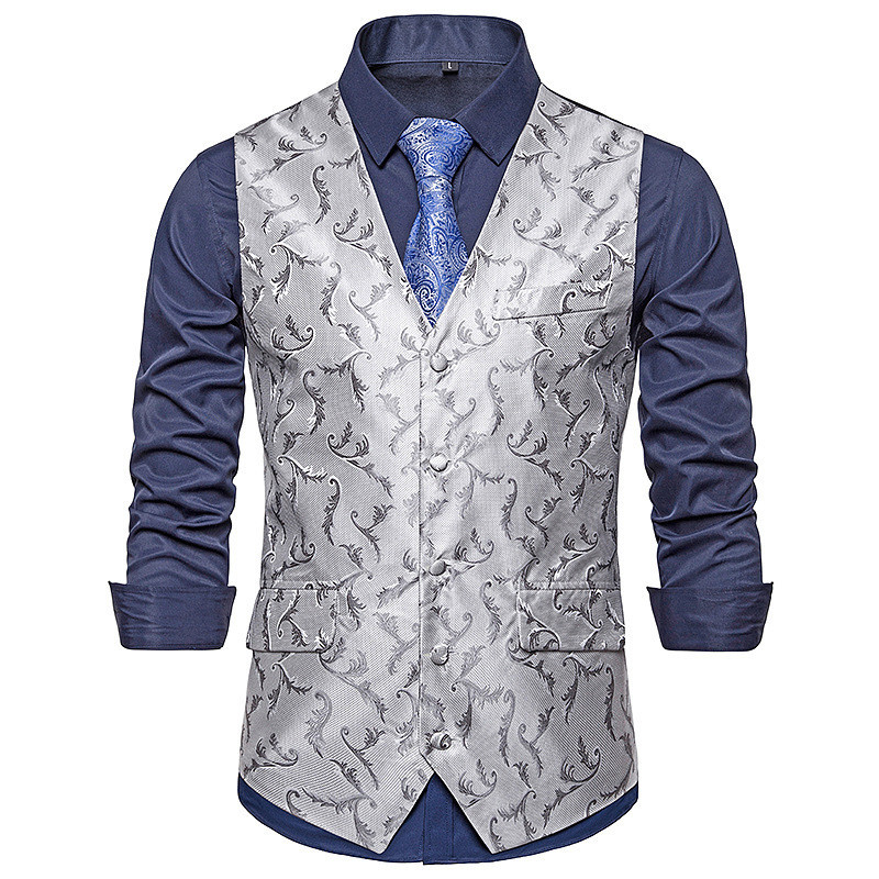 Ανδρικό γιλέκο μοντέρνο με μοτίβο 