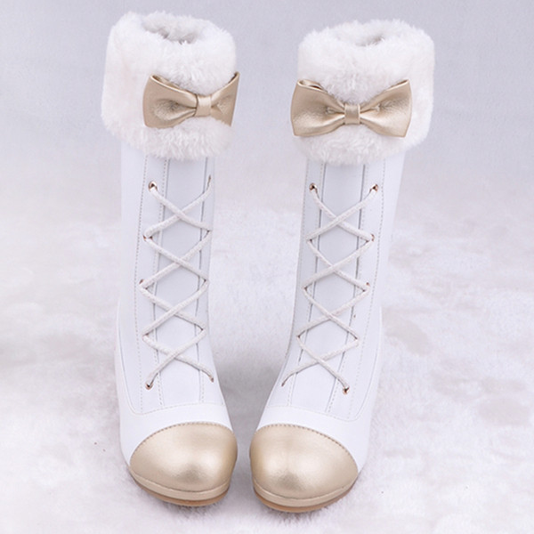 Rudeniniai-žieminiai batai su kaspinu ir pūkais mergaitėms