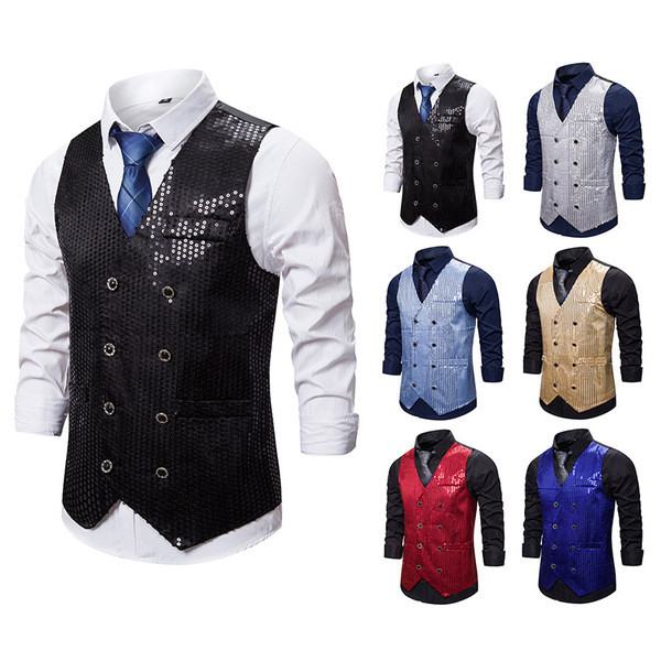 Κομψό ανδρικό γιλέκο μοντέλο με ντεκολτέ 