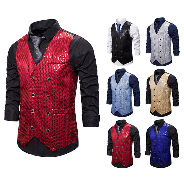 Κομψό ανδρικό γιλέκο μοντέλο με ντεκολτέ 