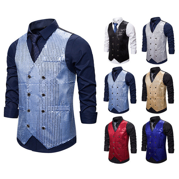Κομψό ανδρικό γιλέκο μοντέλο με ντεκολτέ 