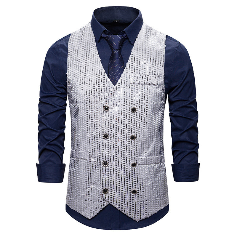 Κομψό ανδρικό γιλέκο μοντέλο με ντεκολτέ 